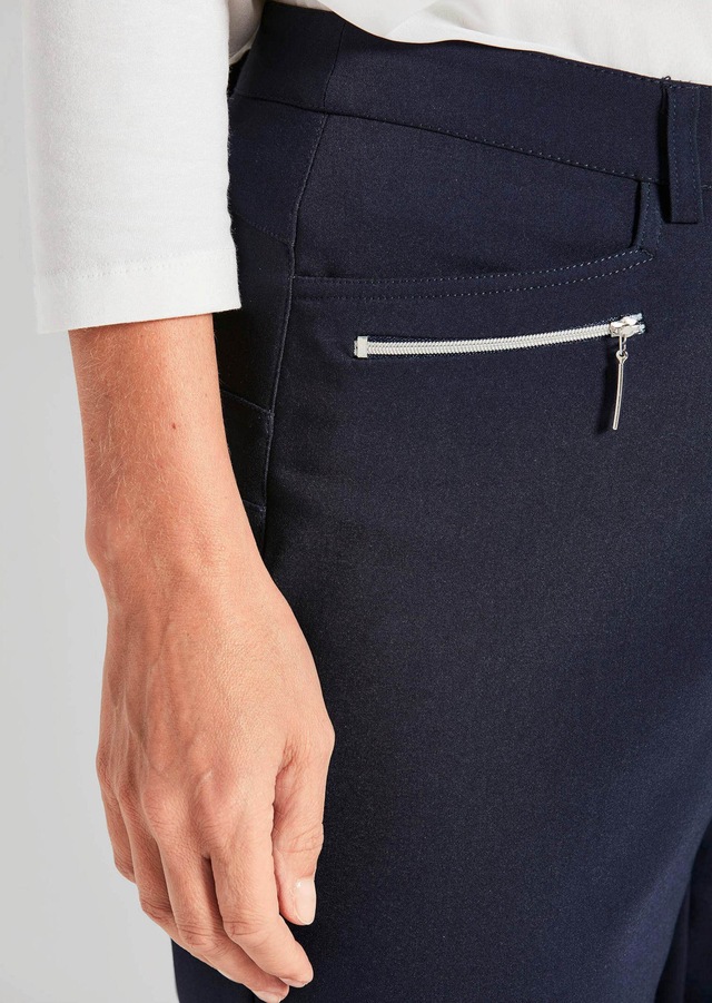 GOLDNER Stretch-Hose »Kurzgröße Lange Schlupfhose BELLA« Reißverschlusstaschen im VT Rückteil Gesäßtaschen