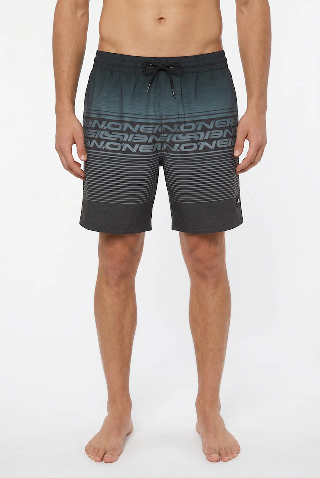O'Neill Badeshorts »O'NEILL LOGO STRIPE 16'' SWIMSHORTS« mit Seiten- und Gesäßtaschen, superschnell trocknend, aus Polyester