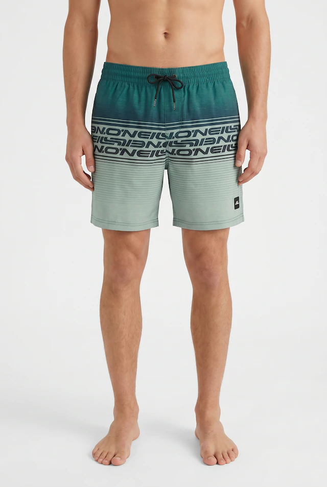 O'Neill Badeshorts »O'NEILL LOGO STRIPE 16'' SWIMSHORTS« mit Seiten- und Gesäßtaschen, superschnell trocknend, aus Polyester
