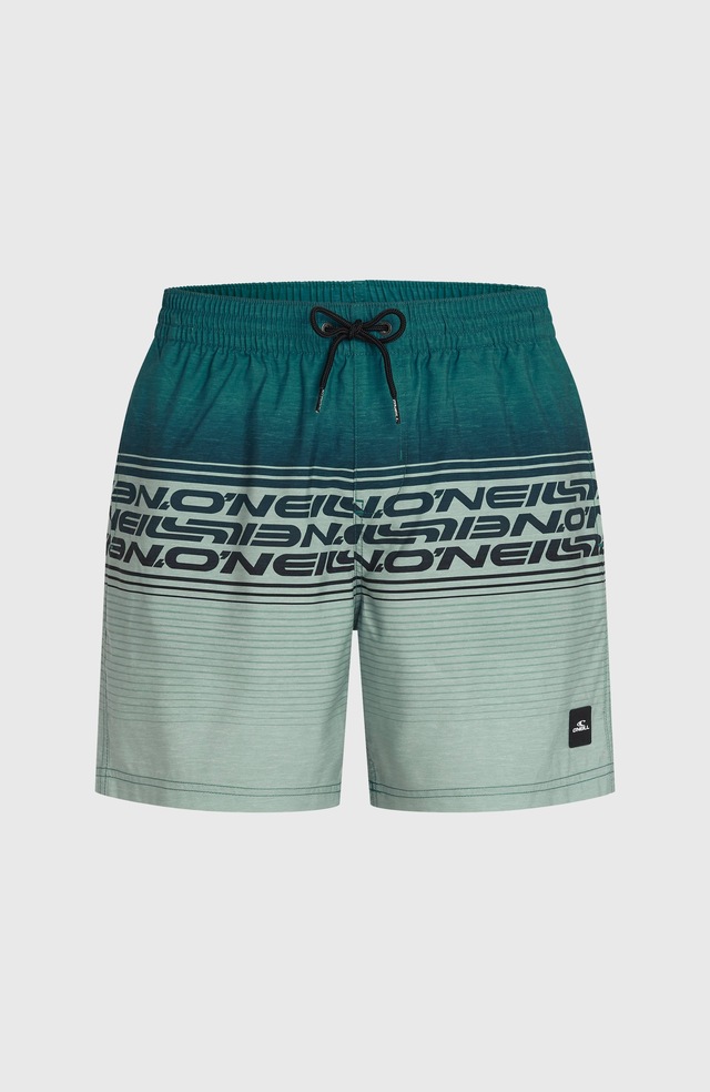 O'Neill Badeshorts »O'NEILL LOGO STRIPE 16'' SWIMSHORTS« mit Seiten- und Gesäßtaschen, superschnell trocknend, aus Polyester