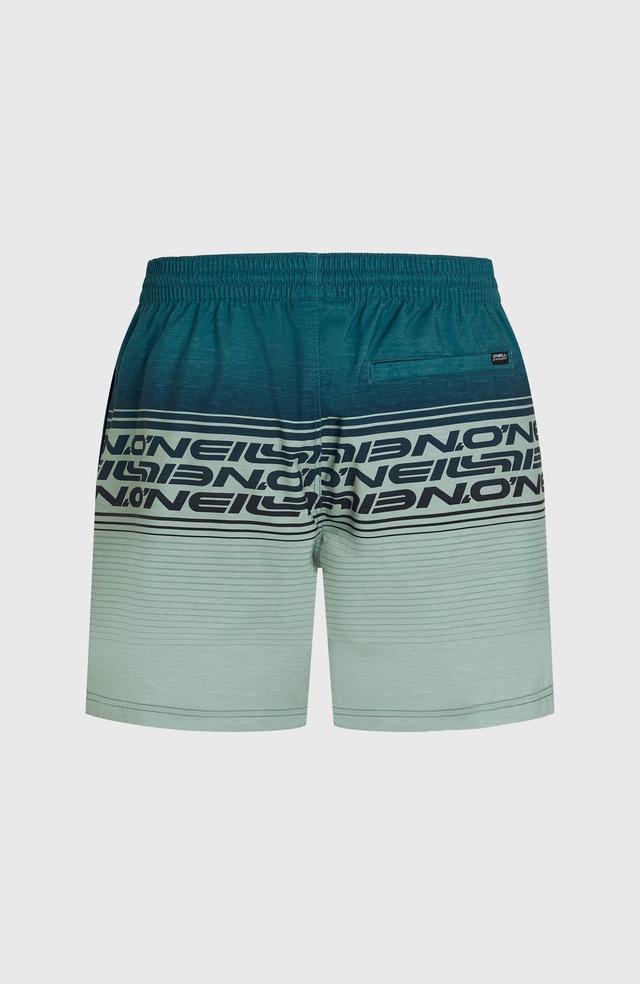 O'Neill Badeshorts »O'NEILL LOGO STRIPE 16'' SWIMSHORTS« mit Seiten- und Gesäßtaschen, superschnell trocknend, aus Polyester