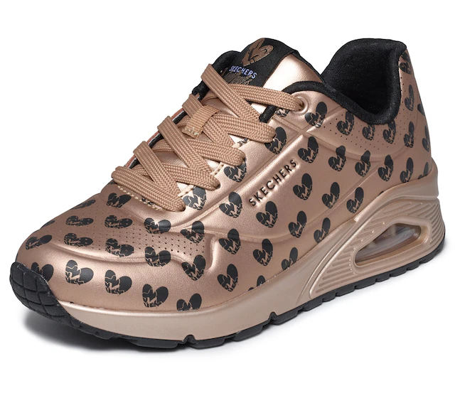 Skechers Sneaker »UNO-LIVE COLORFULLY« Freizeitsneaker, Schnürschuh mit allover Herzen-Print