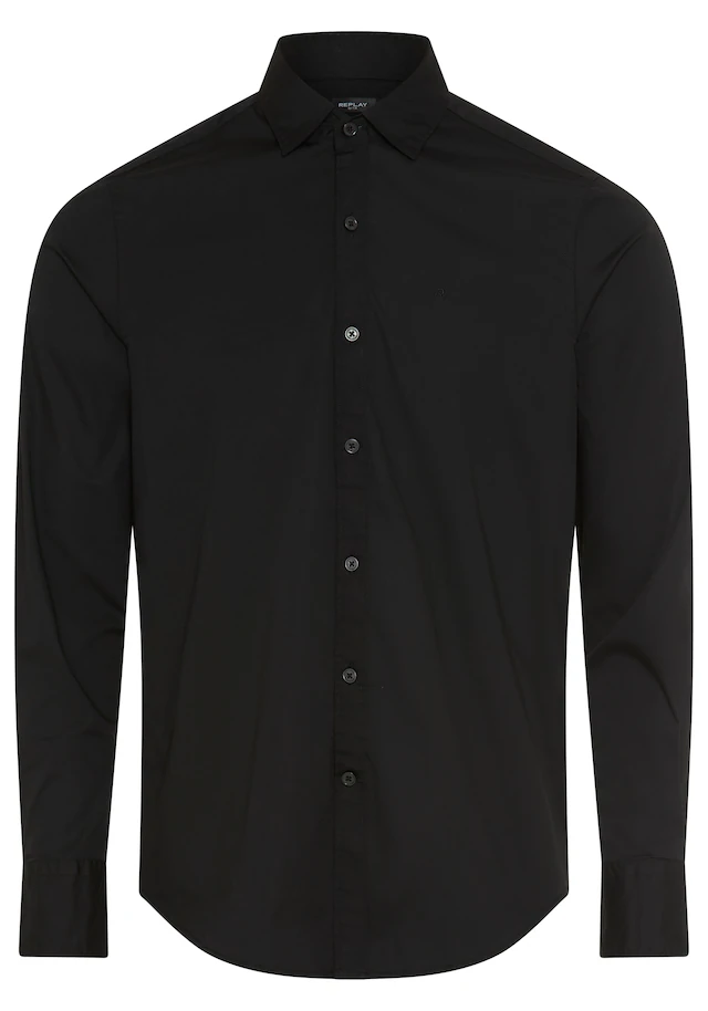 Replay Langarmhemd mit Kentkragen, Slim Fit