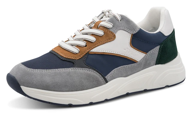 Tamaris Sneaker Freizeitschuh, Schnürschuh mit modischen Kontrastbesätzen, für Herren