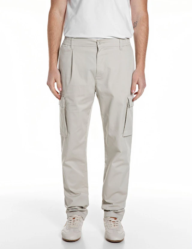 Replay Chinohose »Adhann« aus Twill mit Cargotaschen, Tapered Fit
