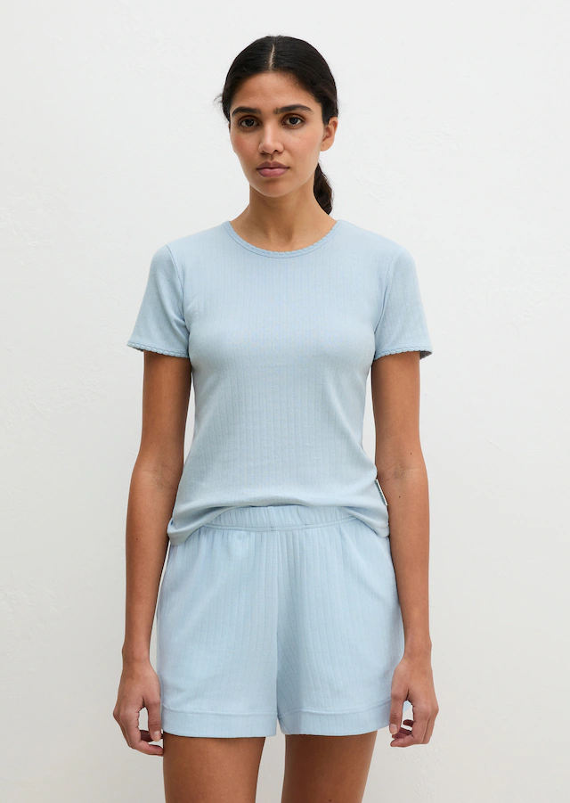 Marc O'Polo Kurzarmshirt »Mix N Match Airy Cotton Rib« mit Rundhalsausschnitt