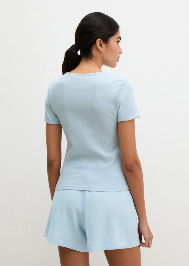 Marc O'Polo Kurzarmshirt »Mix N Match Airy Cotton Rib« mit Rundhalsausschnitt