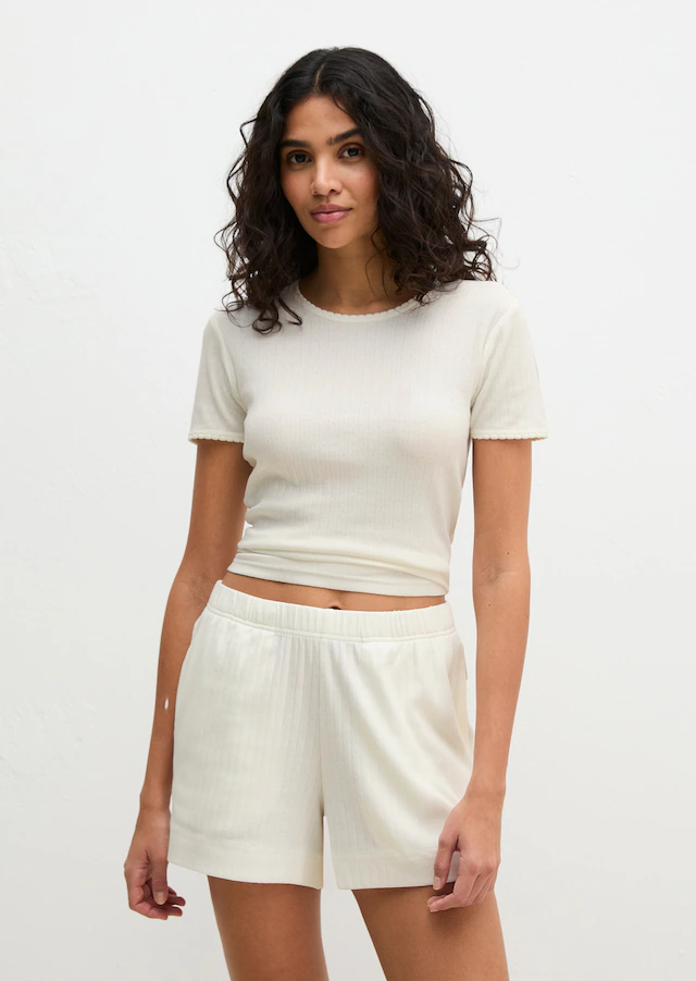 Marc O'Polo Kurzarmshirt »Mix N Match Airy Cotton Rib« mit Rundhalsausschnitt
