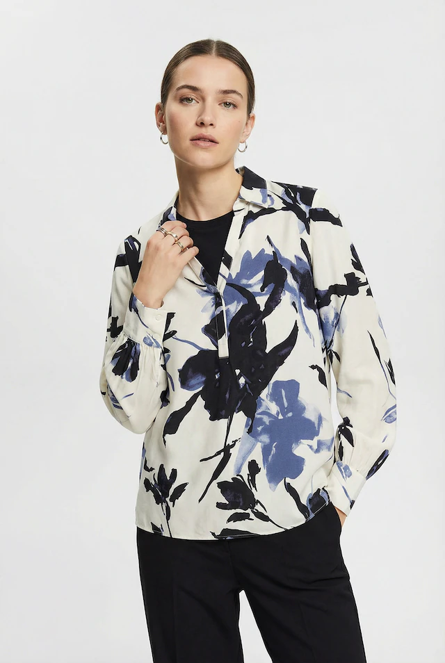 soyaconcept Druckbluse »SC-BENE 2« aus Viskose, Regular Fit, Langarm, mit Blusenkragen, pflegeleicht