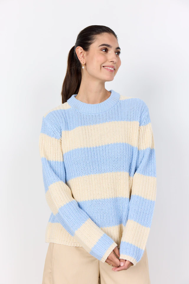 soyaconcept Strickpullover »SC-REMONE STRIPE 38« aus Baumwollmischung, Regular Fit, gestreifte Optik, pflegeleicht