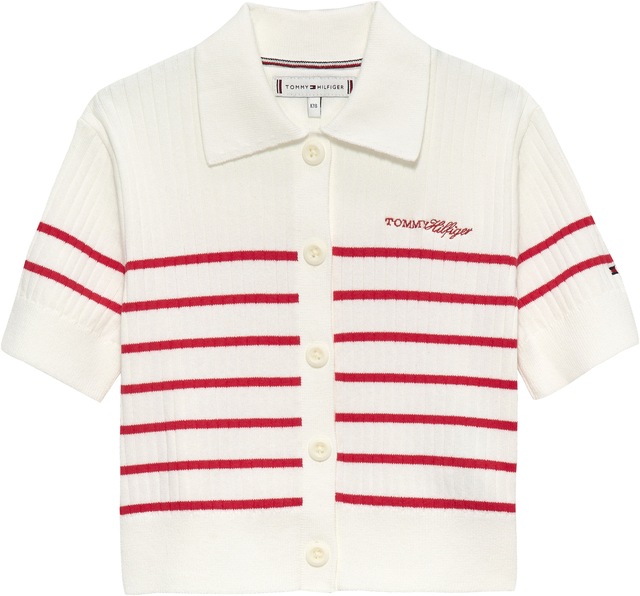 Tommy Hilfiger Strickjacke »SWEATER RIB POLO SS« Kinder bis 16 Jahre, regular fit