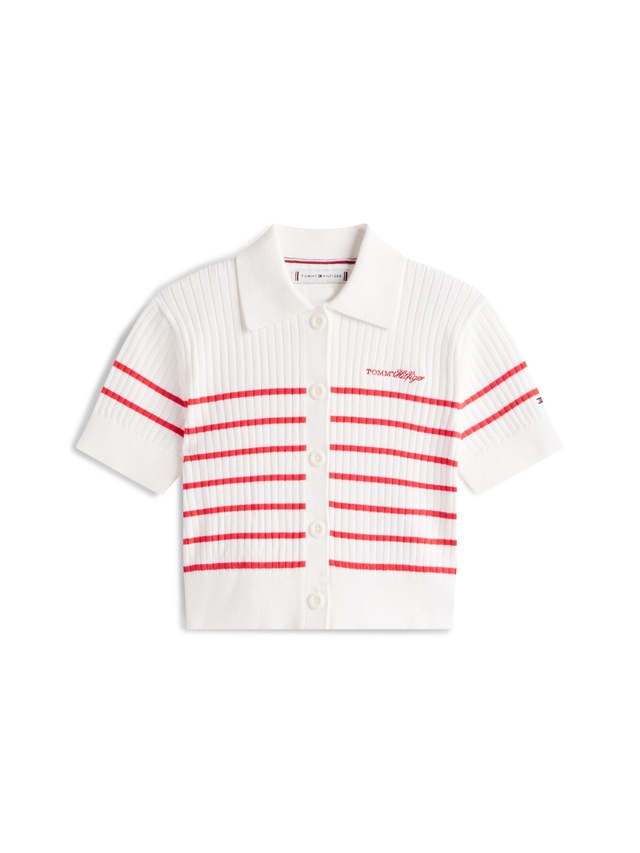 Tommy Hilfiger Strickjacke »SWEATER RIB POLO SS« Kinder bis 16 Jahre, regular fit