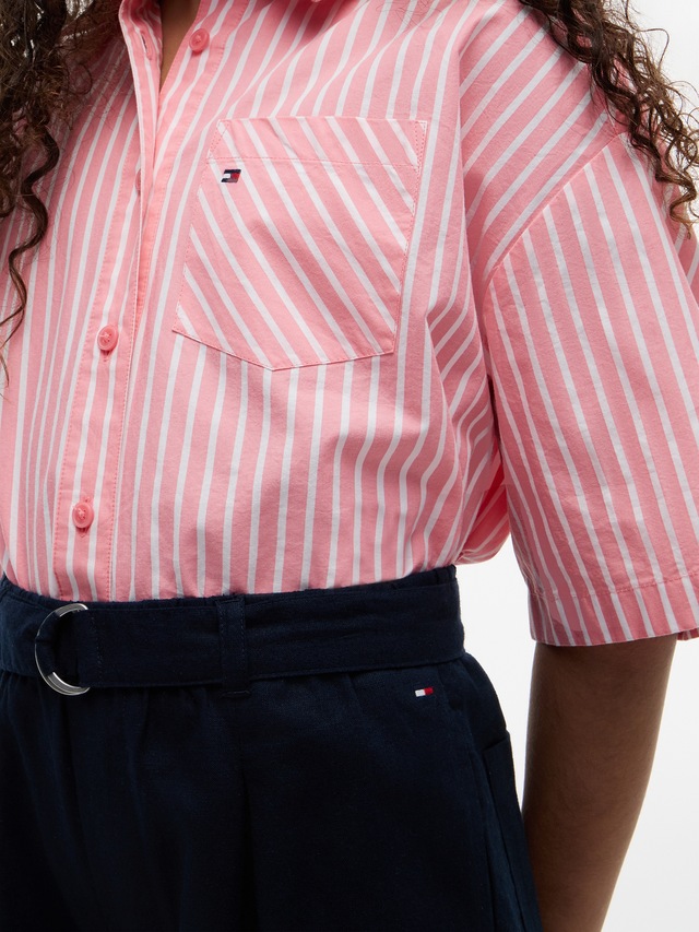 Tommy Hilfiger Bundfaltenhose »PLEATED LINEN PANT BELT« Kinder bis 16 Jahre, Leinen-Mix, mit Gürtel