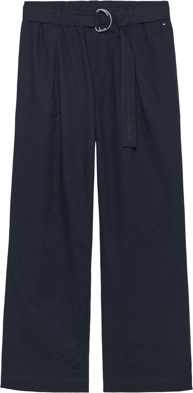 Tommy Hilfiger Bundfaltenhose »PLEATED LINEN PANT BELT« Kinder bis 16 Jahre, Leinen-Mix, mit Gürtel