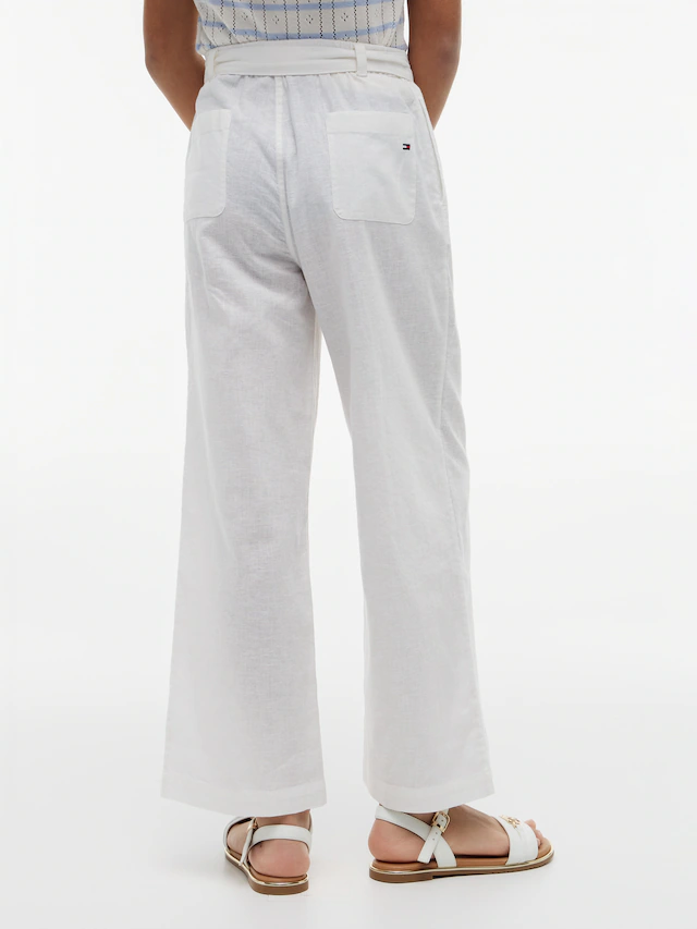 Tommy Hilfiger Bundfaltenhose »PLEATED LINEN PANT BELT« Kinder bis 16 Jahre, Leinen-Mix, mit Gürtel