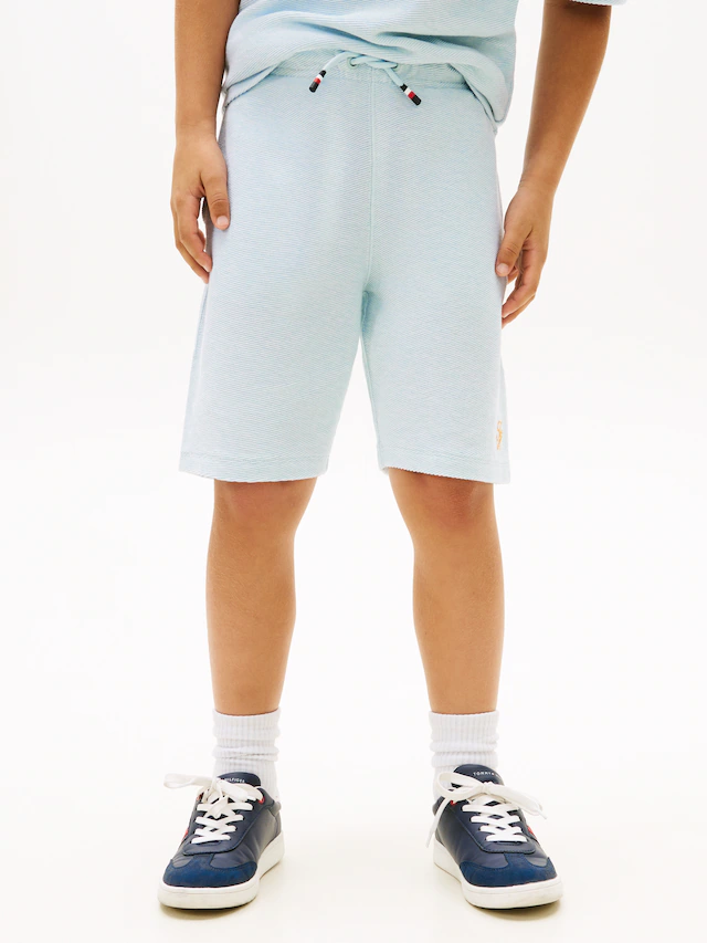 Tommy Hilfiger Shorts »TH SCRIPT JERSEY TWILL SHORT« Kinder bis 16 Jahre, weites Bein