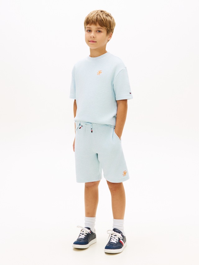 Tommy Hilfiger Shorts »TH SCRIPT JERSEY TWILL SHORT« Kinder bis 16 Jahre, weites Bein