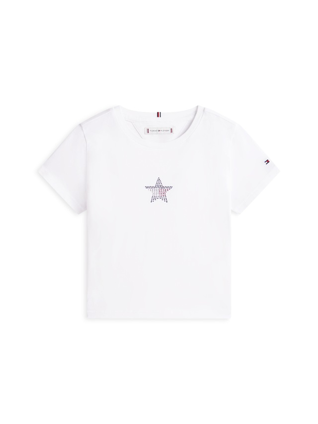 Tommy Hilfiger T-Shirt »STAR FLAG TEE SHORT SLEEVE« Kinder bis 16 Jahre, Logo mit Strass-Steinen
