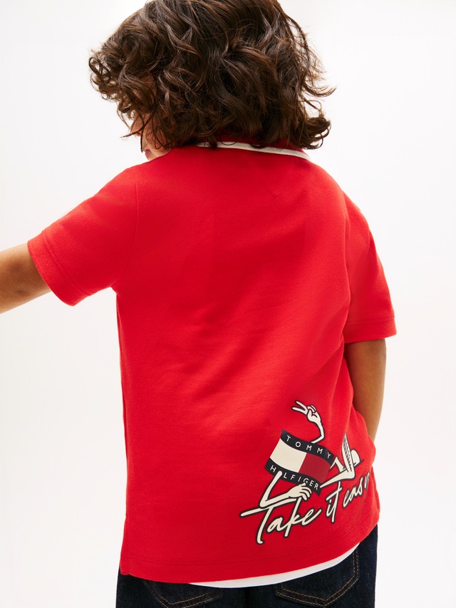 Tommy Hilfiger Poloshirt »LB TAKE IT EASY GRAPHIC POLO SHORT SLEEVE« Kinder bis 16 Jahre, Backprint, regular fit