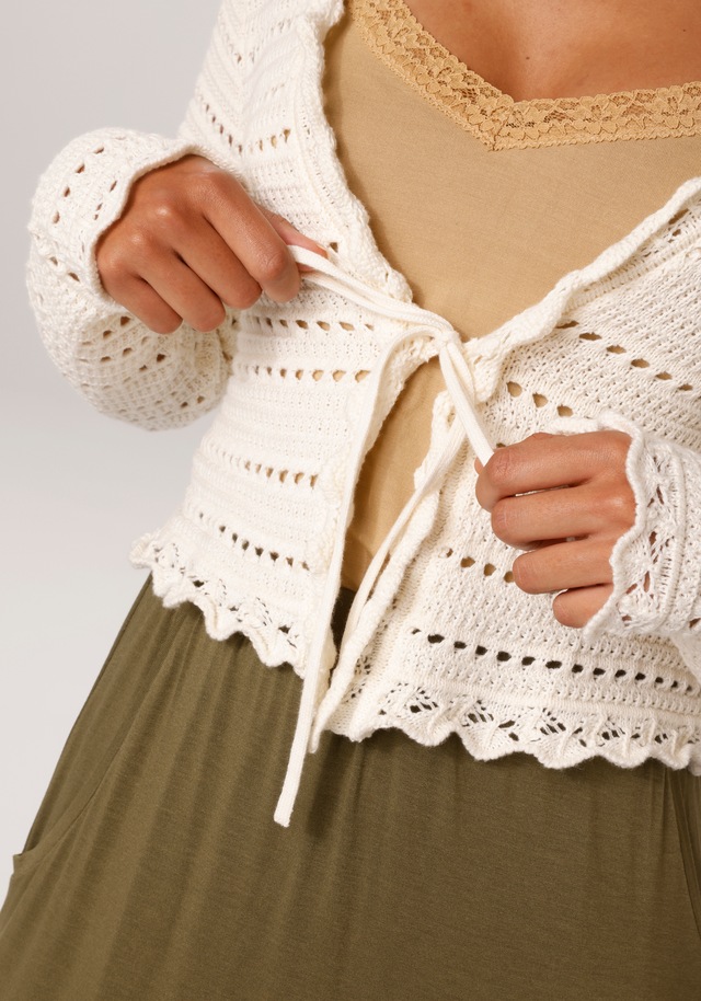 Aniston CASUAL Strickjacke im trendigen Ajour-Muster-Mix