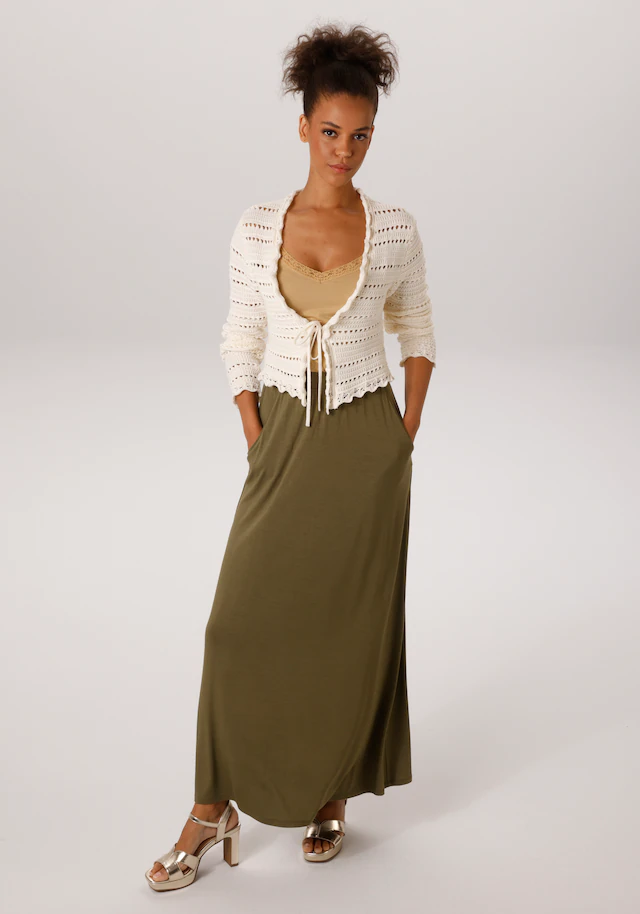 Aniston CASUAL Strickjacke im trendigen Ajour-Muster-Mix