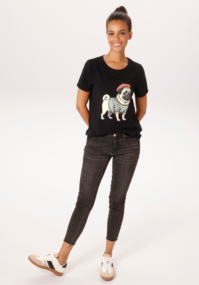 Aniston CASUAL T-Shirt mit Dackel oder Mops bedruckt - du hast die Wahl