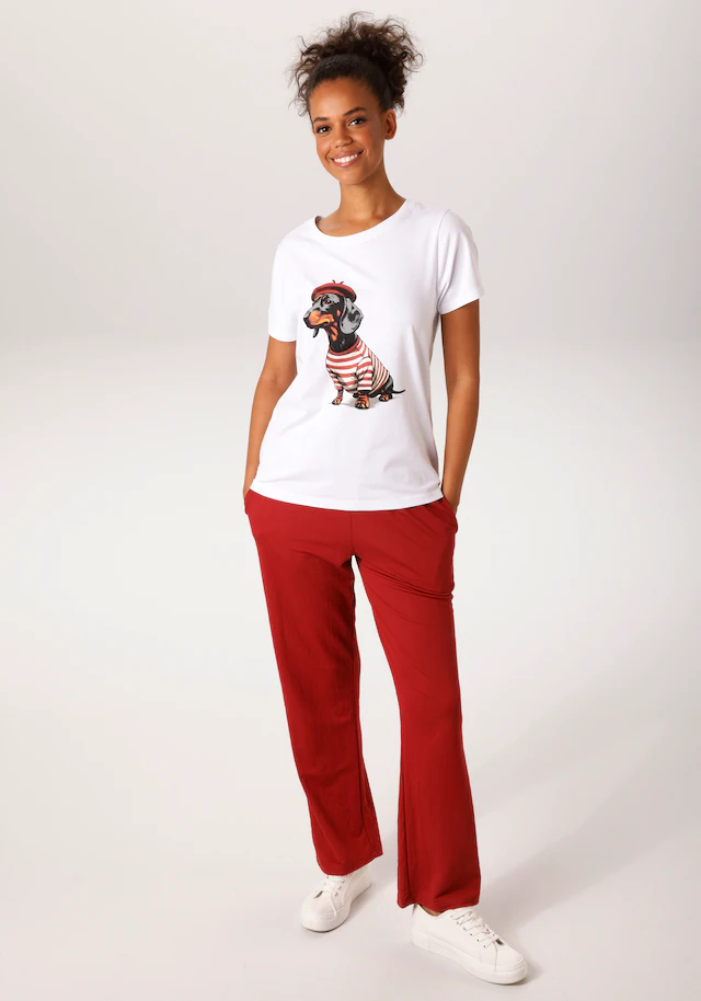 Aniston CASUAL T-Shirt mit Dackel oder Mops bedruckt - du hast die Wahl