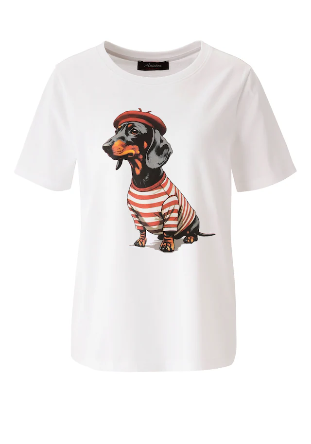 Aniston CASUAL T-Shirt mit Dackel oder Mops bedruckt - du hast die Wahl