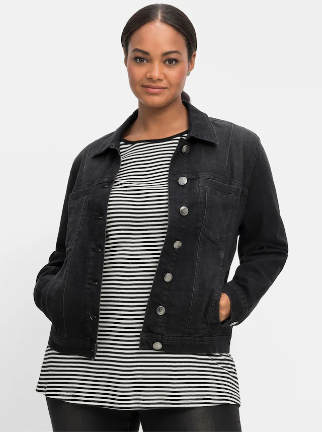 Sheego Jeansjacke ohne Kapuze