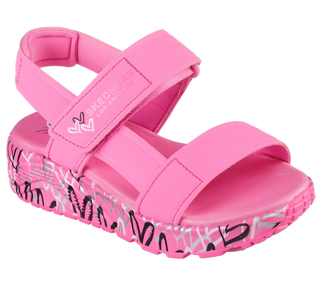 Skechers Sandale »UNO LITE SANDAL-SUNNY LOVE« Sommerschuh, Klettschuh mit Plateau, Größenschablone zum Download