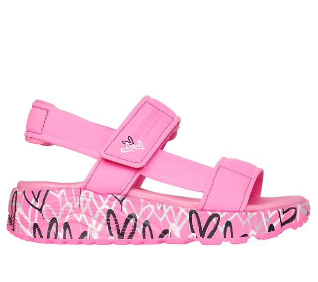 Skechers Sandale »UNO LITE SANDAL-SUNNY LOVE« Sommerschuh, Klettschuh mit Plateau, Größenschablone zum Download