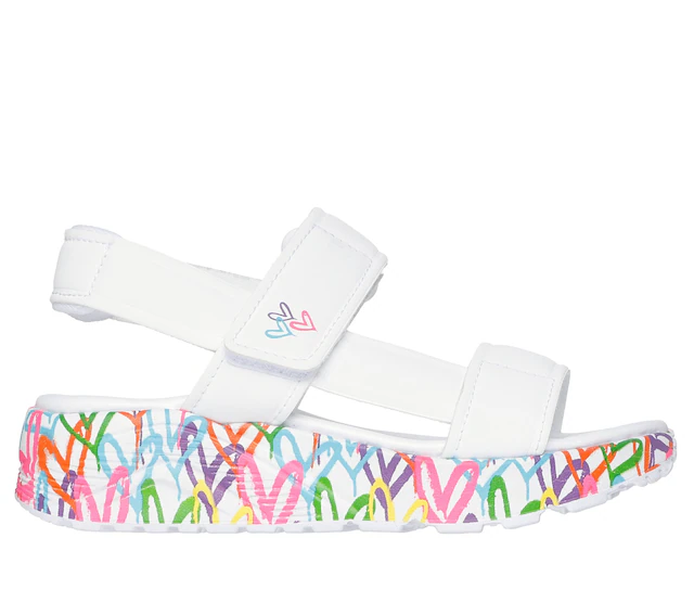 Skechers Sandale »UNO LITE SANDAL-SUNNY LOVE« Sommerschuh, Klettschuh mit Plateau, Größenschablone zum Download