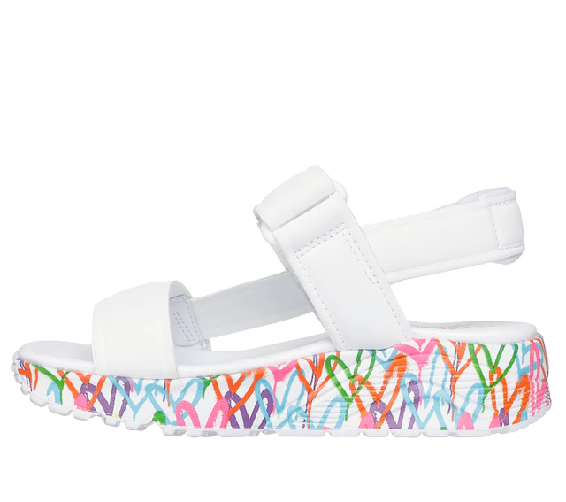 Skechers Sandale »UNO LITE SANDAL-SUNNY LOVE« Sommerschuh, Klettschuh mit Plateau, Größenschablone zum Download