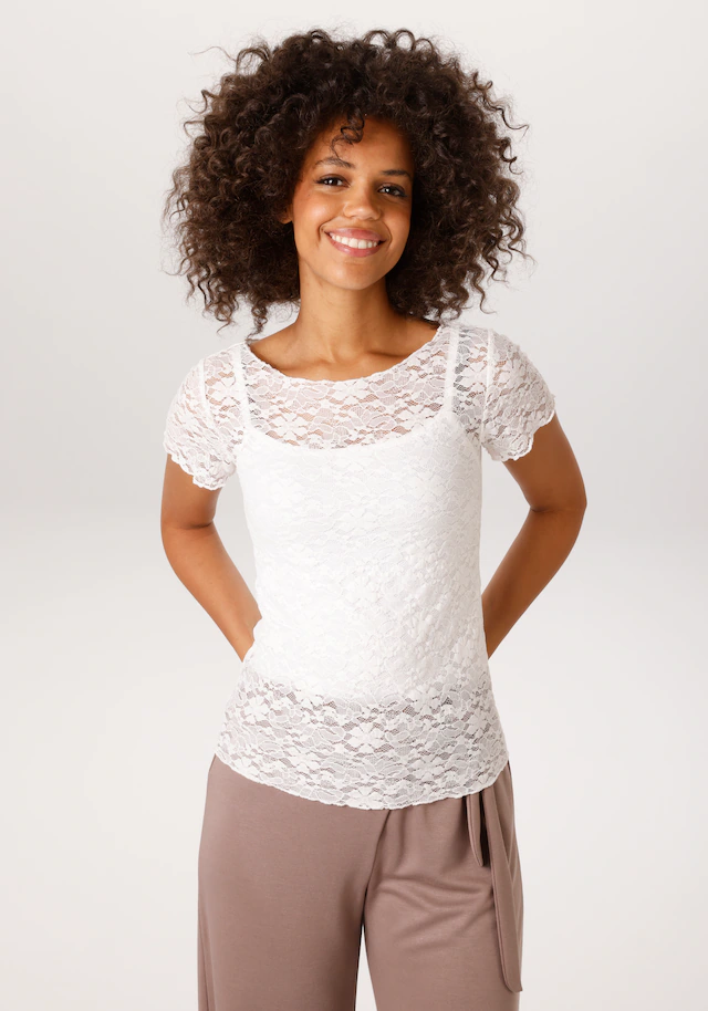 Aniston CASUAL T-Shirt aus floraler Häkelspitze