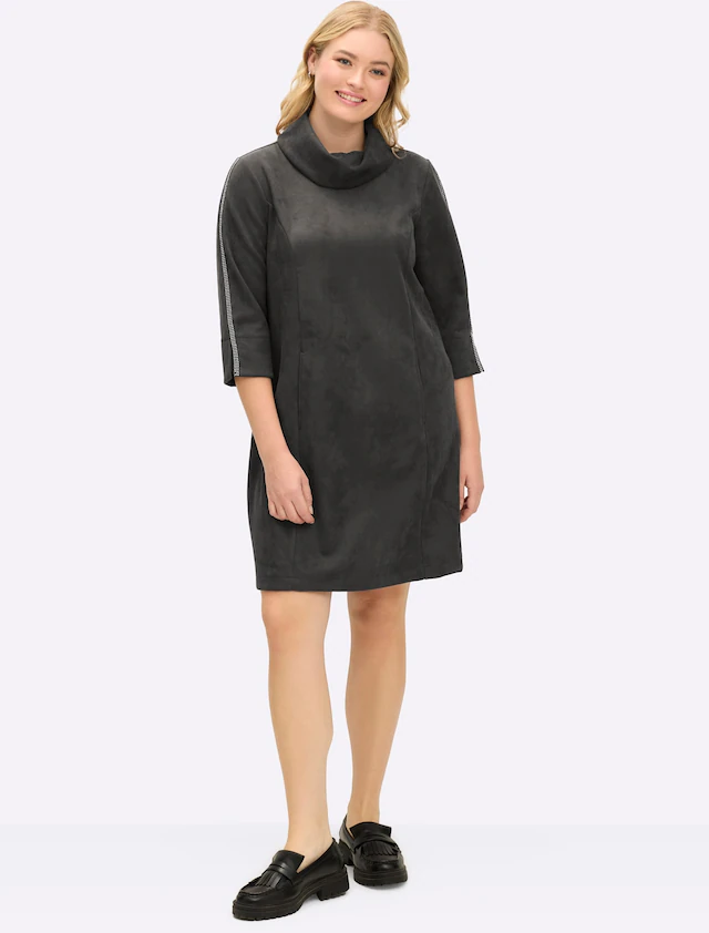 Sheego A-Linien-Kleid »Velours-Kleid«
