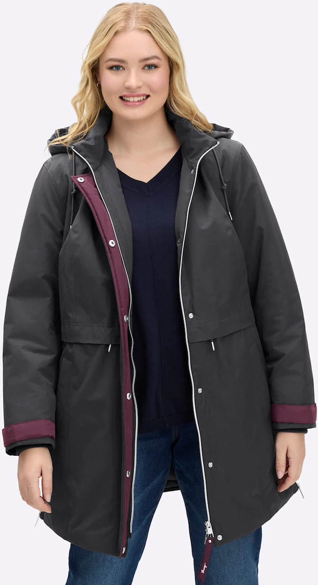 Sheego Langjacke mit Kapuze