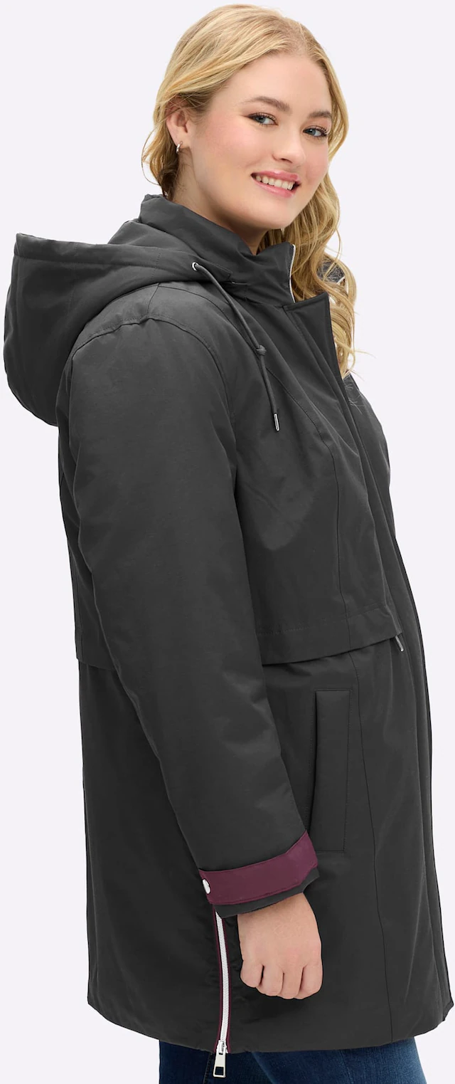 Sheego Langjacke mit Kapuze