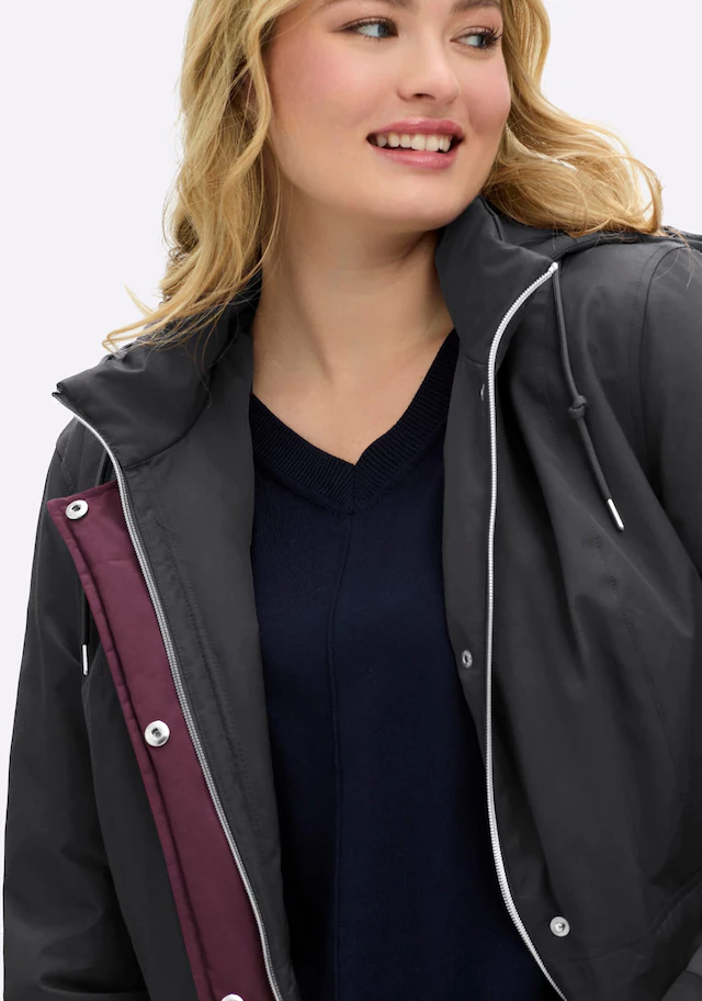 Sheego Langjacke mit Kapuze