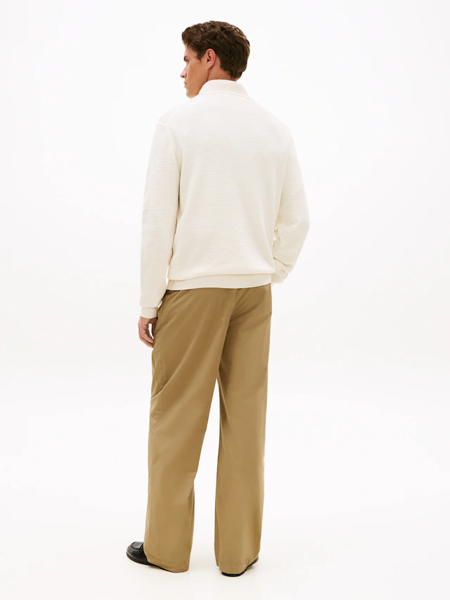 Tommy Hilfiger Strickpullover »SEASONAL STRUCTURE ZIP MOCK« Regular fit mit Troyerkragen