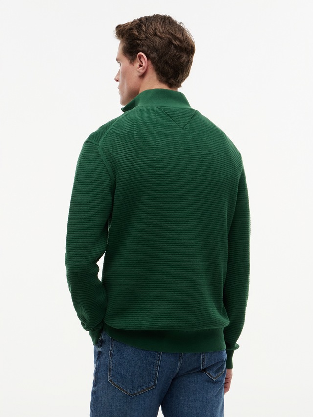 Tommy Hilfiger Strickpullover »SEASONAL STRUCTURE ZIP MOCK« Regular fit mit Troyerkragen