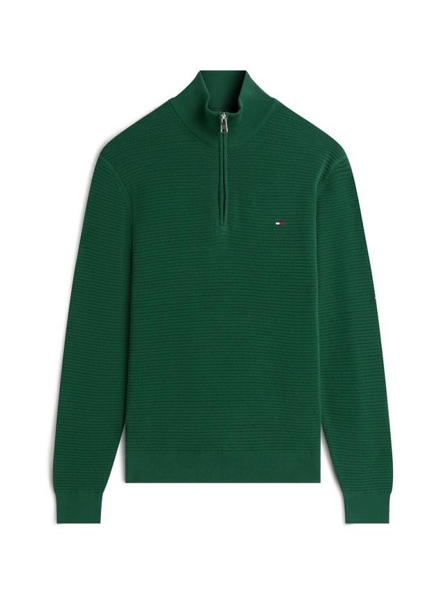 Tommy Hilfiger Strickpullover »SEASONAL STRUCTURE ZIP MOCK« Regular fit mit Troyerkragen
