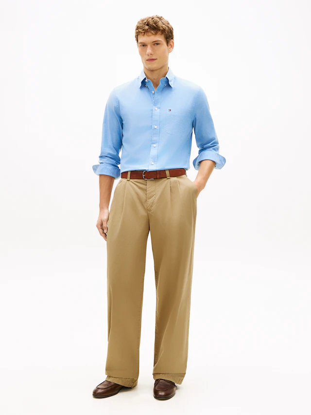Tommy Hilfiger Langarmhemd »LIGHT OXFORD SOLID Slim Fit«