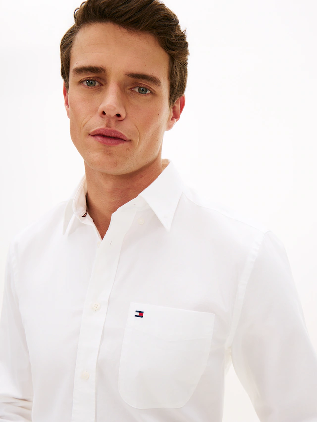 Tommy Hilfiger Langarmhemd »LIGHT OXFORD SOLID Slim Fit«