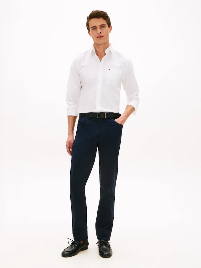 Tommy Hilfiger Langarmhemd »LIGHT OXFORD SOLID Slim Fit«