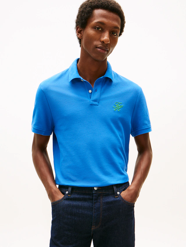 Tommy Hilfiger Poloshirt »TH SCRIPT REGULAR« aus Piqué mit Logo
