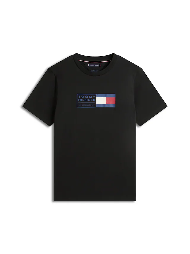 Tommy Hilfiger T-Shirt »BRAND LOVE TEXT BOX« regular fit, gerippter Rundhals