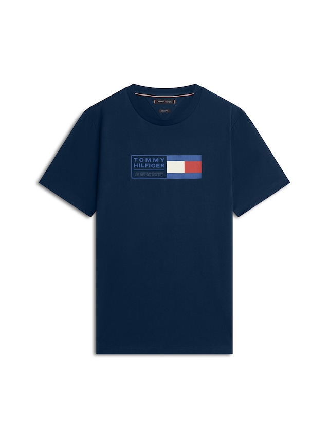 Tommy Hilfiger T-Shirt »BRAND LOVE TEXT BOX« regular fit, gerippter Rundhals