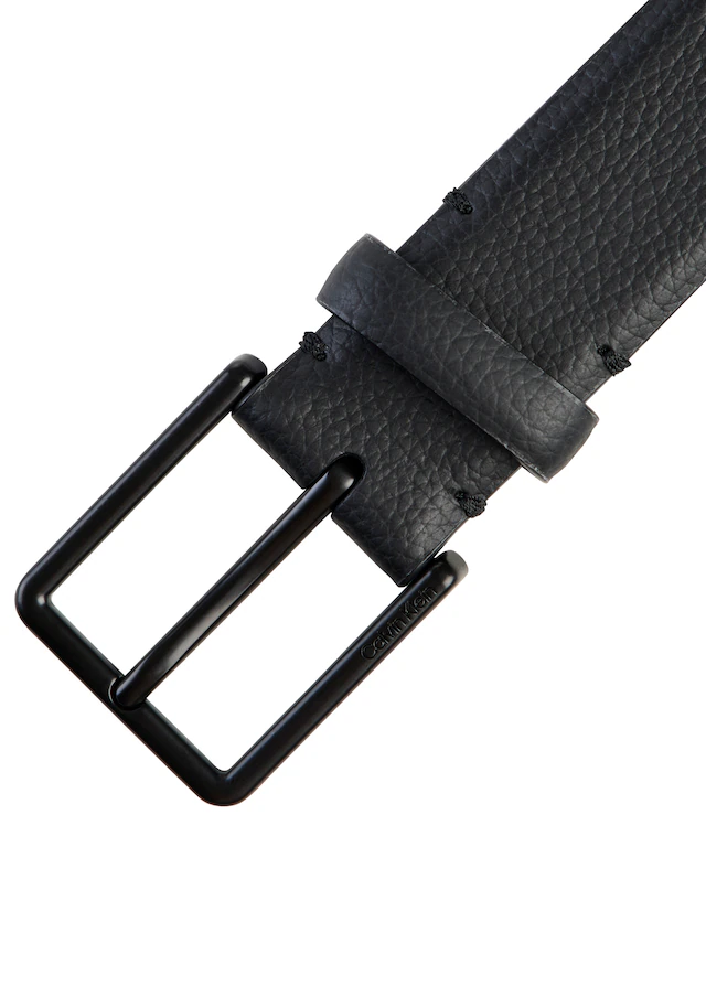 Calvin Klein Ledergürtel »WARMTH BUCKLE PEBBLE 35MM FIXED« Größenverstellbar mit Metallschließe