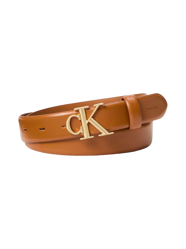 Calvin Klein Ledergürtel »ROUND CK BUCKLE 30MM BELT SMOOTH« Größenverstellbar mit Metallschließe