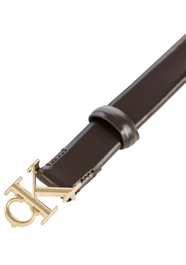 Calvin Klein Ledergürtel »ROUND CK BUCKLE 30MM BELT SMOOTH« Größenverstellbar mit Metallschließe